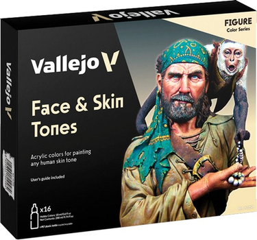 Набір акрилових фарб Vallejo Model Color 70.258 Figure Face & Skin Tones 16 шт x 18 мл (8429551702584)