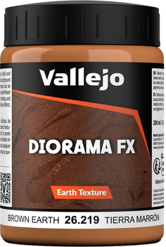 Pasta Vallejo Diorama FX Earth Textures 26.219 200 ml Brown Earth (8429551262194)