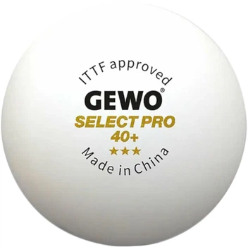 М'ячі для настільного тенісу GEWO Select Pro 40+ ITTF 6 шт (86481200) (931059)