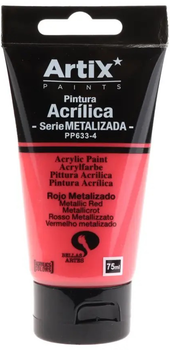 Zestaw farb akrylowych Artix PP633-4 Metallic Red 6 x 75 ml (18435250985248)