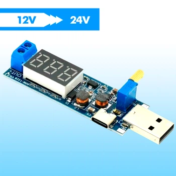 Преобразователь напряжения BauTech 12В 24В вольтметр USB Type-C (1015-053-00)