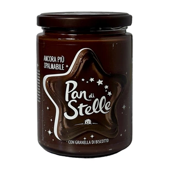 Крем Pan Di Stelle шоколадный с кусочками хрустящего печенья, 580 г
