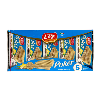Вафли Lago Poker 5 монопорционные с ванильным кремом waffer con crema vaniglia, 5x45 г