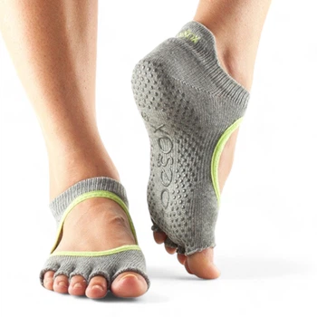 Носки для йоги ToeSox Half Toe Bellarina Grey/Lime, TS-812035021604-S