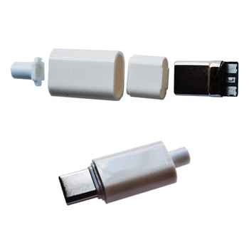 USB Type-C папа (male), 3pin, 5A коннектор / штекер / вилка, белый