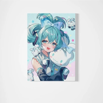 Картина на холсте Хацуне Мику Hatsune Miku Вокалоид 60х40 см