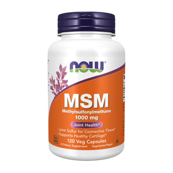 МСМ Метилсульфонилметан Now Foods MSM 1000мг 120 капсул