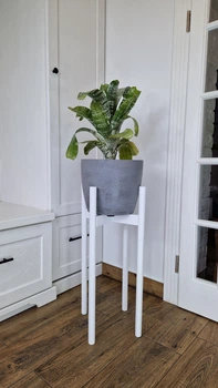 Подставка для вазона, цветов из дерева высокая WoodDecor Белая