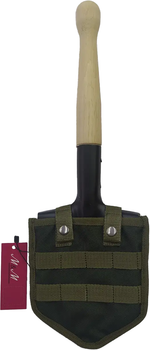 Саперна лопата М&М МСЛ50 Чорна в чохлі з MOLLE 2 Olive green Хакі (213358)