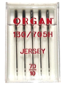 Иглы швейные для вязаных и трикотажных тканей ORGAN Jersey №70 пластиковый бокс 5 шт для бытовых швейных машин (7000)