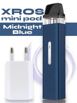 Pod система электронная сигарета Vaporesso XROS Mini Kit Midnight Blue под под электронка перезаправляемая многоразовая вапорессо иксрос мини вейп стартовый набор для вейпинга с картриджем 2 мл corex + зарядный блок ACG