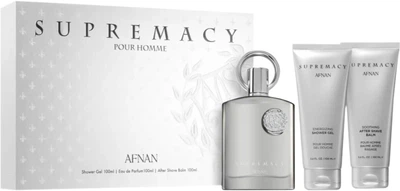 Zestaw męski Afnan Supermacy Silver Woda perfumowana 100 ml + Żel pod prysznic 100 ml + Balsam po goleniu 100 ml (6290171073178)
