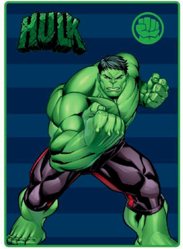 Koc polarowy Marvel Avengers Hulk 100 x 140 cm Zielony (8435631314868)