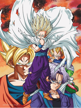 Poster szklany SD Toys Dragon Ball Z Heroes vs Cell 30 x 40 cm (8435450249952)