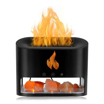 Лампа увлажнитель воздуха Aroma Diffuser 3в1 ультразвуковой с эффектом пламени со встроенными камнямии резервуаром для эфирного масла
