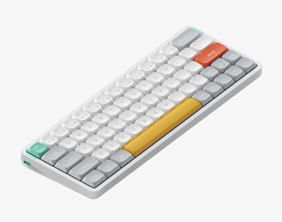 Беспроводная механическая клавиатура Nuphy Air60 V2 / Gateron Low-profile Brown 2.0 / Color - Ionic White / Hot-Swappable, RGB, ANSI US