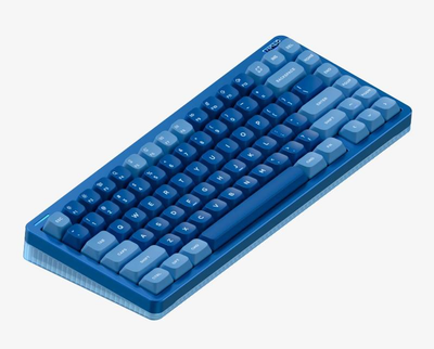 Бездротова механічна клавіатура NuPhy Halo75 V2 / Silent Red Clear-Top (linear, 45gf) / Color - Blue Lagoon / Hot-Swappable, RGB, ANSI US