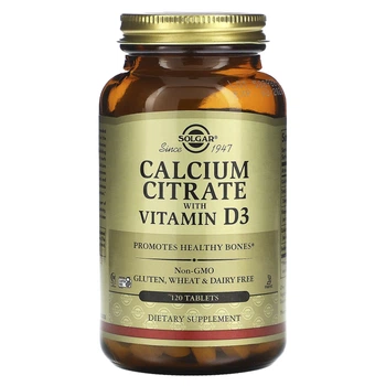 Кальцій цитрат і витамин Д3, Calcium Citrate with Vitamin D3, Solgar, 250 мг/150 МО, 120 таблеток