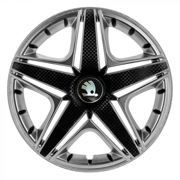 Автомобільні ковпаки STAR NHL Super Silver R16 4 шт. (з логотипом Skoda)