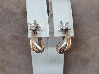 Золотые серьги с бриллиантами. 0В410250736/21