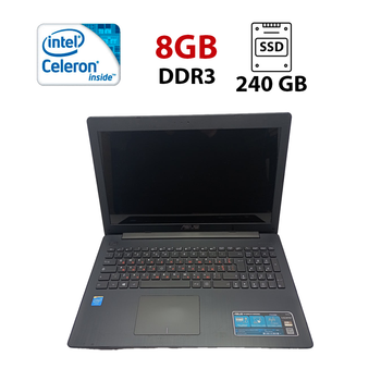 Ноутбук Asus X553MA / 15.6" (1366x768) TN / Intel Celeron N2840 (2 ядра по 2.16 - 2.58 GHz) / 8 GB DDR3 / 240 GB SSD / Intel HD Graphics / WebCam б/у