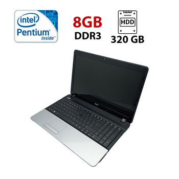 Ноутбук Acer Aspire E1-531 / 15.6" (1366x768) TN / Intel Pentium 2020M (2 ядра по 2.4 GHz) / 8 GB DDR3 / 320 GB HDD / Intel HD Graphics 2500 / WebCam б/у