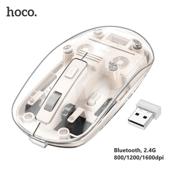 Беспроводная мышь Hoco GM29 Mysterious (Bluetooth, 2.4G, 800/1200/1600dpi, для ПК, ноутбука, планшета) - Белый