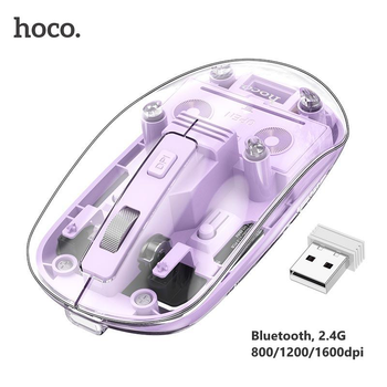 Беспроводная мышь Hoco GM29 Mysterious (Bluetooth, 2.4G, 800/1200/1600dpi, для ПК, ноутбука, планшета) - Фиолетовый