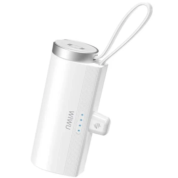 Портативний зарядний пристрій Power Bank WIWU W026 2 in 1 Type-C із БЗУ For Apple Watch 15W 5000 mAh White