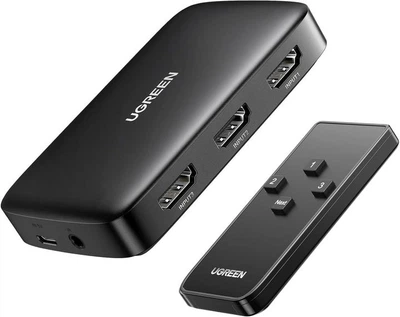 Разветвитель Ugreen CM332 HDMI 3x1 Switcher 4K@30Hz Черный (80125)