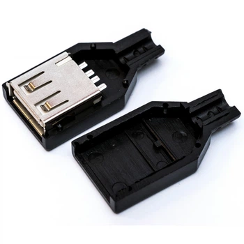Гніздо USB A 4pin розбірний прямий