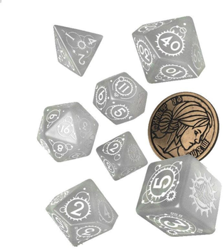 Zestaw kości Q-Workshop The Witcher Dice Kit Ciri Pani Czasu i Miejsca 7 elementów Szare (5907699496389)