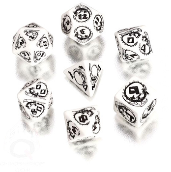 Zestaw kości Q-Workshop Dragons RPG Dice Kit Smoki 7 elementów Biało-czarne (5907814951618)