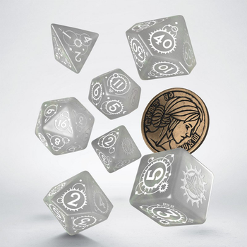 Zestaw kości Q-Workshop The Witcher Dice Kit Ciri Pani Czasu i Miejsca 7 elementów Szare (5907699496389)