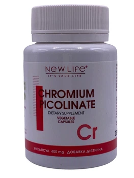 Піколінат хрому New Life 60 рослинних капсул