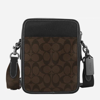 Сумка планшет через плечо мужская из натуральной кожи Coach Sullivan BG-COA-9 Black Brown (195031992667)