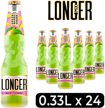 Упаковка слабоалкогольного напою LONGmixER Зелений манго-Імбир 7% 0.33 л x 24 пляшки (4820201995419)