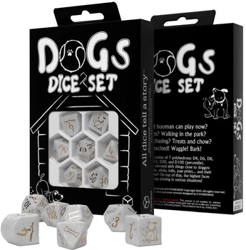 Набір кісток Q-Workshop Dogs Dice Kit Пси Charlie 7 шт Білі (5907699497102)