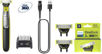 Набір Philips OneBlade Електростанок 360 QP2734/23 + Змінні леза 360 QP420/50 2 шт (8720689030557/8710103997153)