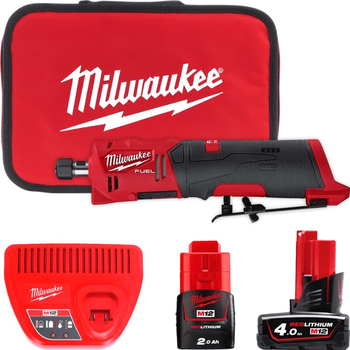 Аккумуляторная цанговая прямошлифмашина Milwaukee M12FDGS-422B FUEL (акум 2Ач, акум. 4Ач, зарядное устройство) (4933471436)