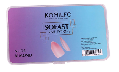 М'які форми Komilfo SoFast Nail Forms Nude Almond для швидкого нарощування 300 шт