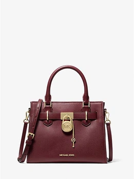 Женская сумка Michael Kors Hamilton Small Leather Satchel (бордовая)