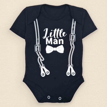 Боді для хлопчика з куліру Little Man 86 см Чорний
