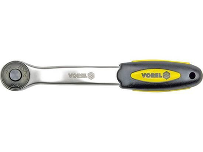 Тріскачка VOREL 53573 до торцевих голівок, вигнута, квадрат 1/2", L= 260 мм, 72T, CrV