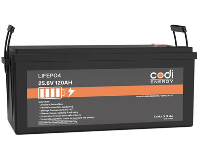 Аккумулятор Codi Energy LiFePO4 25.6V/120AH (3072 W*h) (литий-железо-фосфатный аккумулятор для ИБП (UPS))