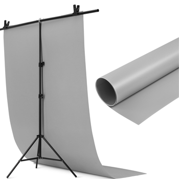 Виниловый ПВХ фон Profi-light 150×200 см Серый Матовый