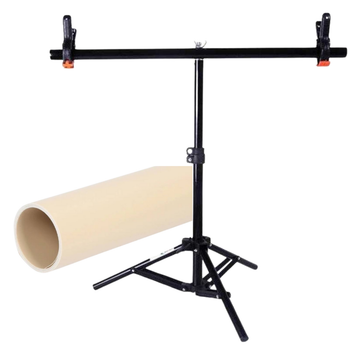 Комплект тримач фону + ПВХ бежевий Фон 70×140 см Profi-light