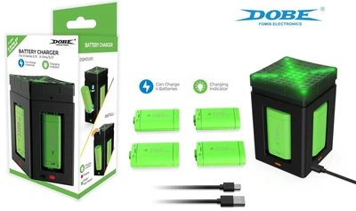 4 аккумулятора (3360 mWh) + зарядная станция Dobe TYX-3610 для геймпадов Microsoft Xbox Series S|X / One с LED-индикацией заряда [466129504]