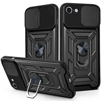 Чехол Fiji Camera Defence для Apple iPhone SE (2020) бампер с защитой камеры и подставкой Black