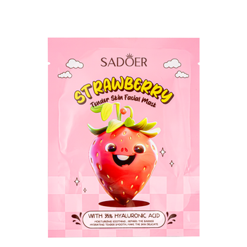 Маска для кожи лица увлажняющая с гиалуроновой кислотой Sadoer Strawberry тканевая 25 g (SD33635 )